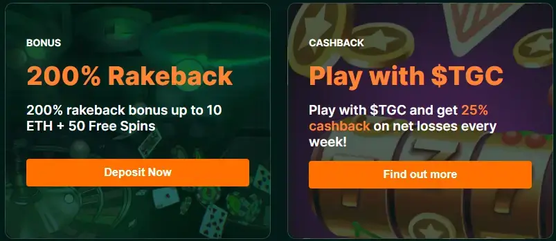 TG casino bonuses